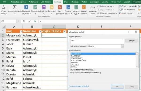 Poznaj najprostsze sposoby jak połączyć tekst w excelu bez problemów