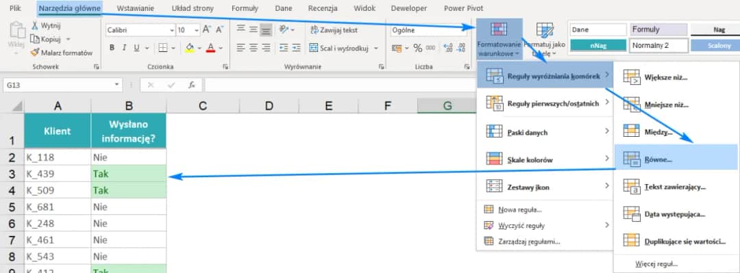 Jak szybko zmienić kolor komórki Excel z formatowaniem warunkowym 2025